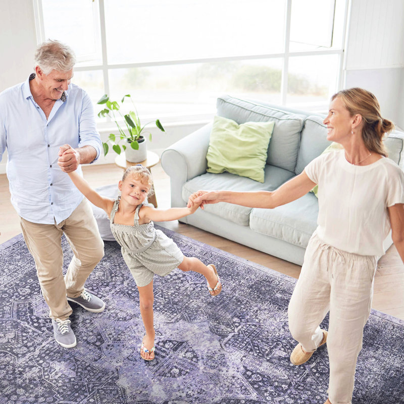 Washable Area Rug 6X9, Non-Slip Backing, Non-Shedding For Bedroom, Living Room, Kitchen, Dining Room - Stable Footing And Secure