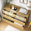 Commode 6 tiroirs en bois pour chambre à coucher, grande commode double avec tiroirs larges, commode moderne, commode de rangement, commode de chambre de bébé, pour salon, couloir, chambre à coucher, chambre d'enfant