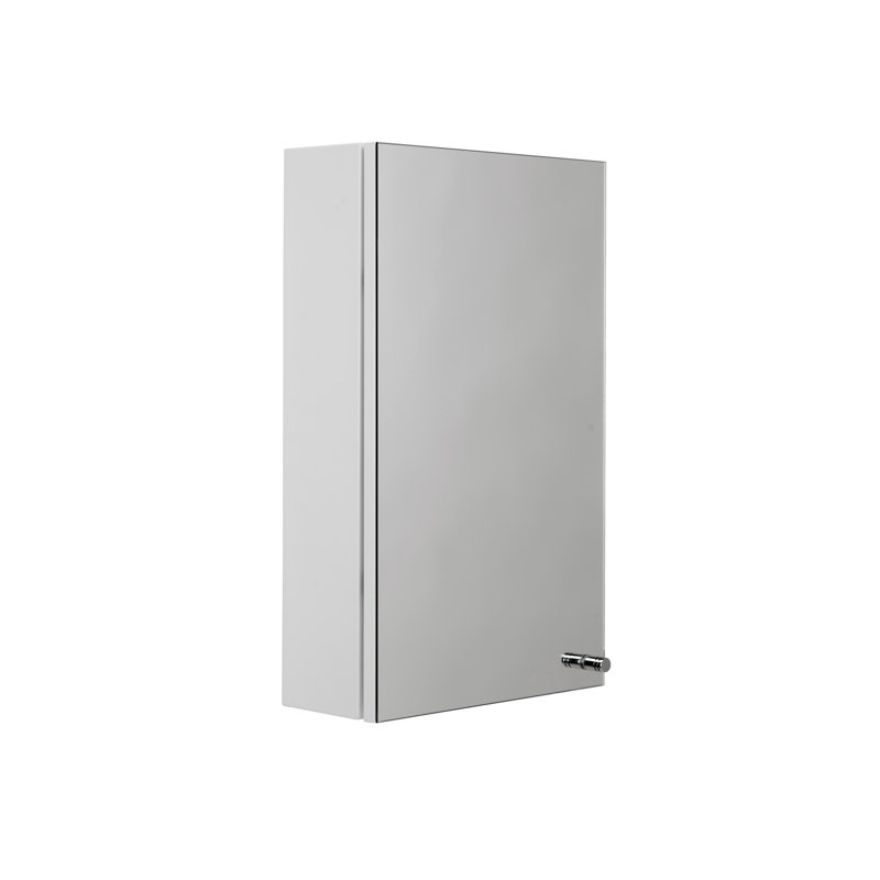 Carra 300mm W 500mm H Surface Frameless Medicine Cabinet Mirror 1 Fixed, White Steel