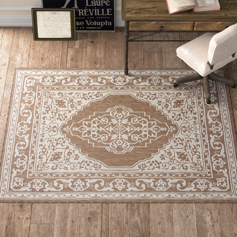 Tapis d'intérieur / extérieur brun Sophie, Rectangle 5 pi x 8 pi