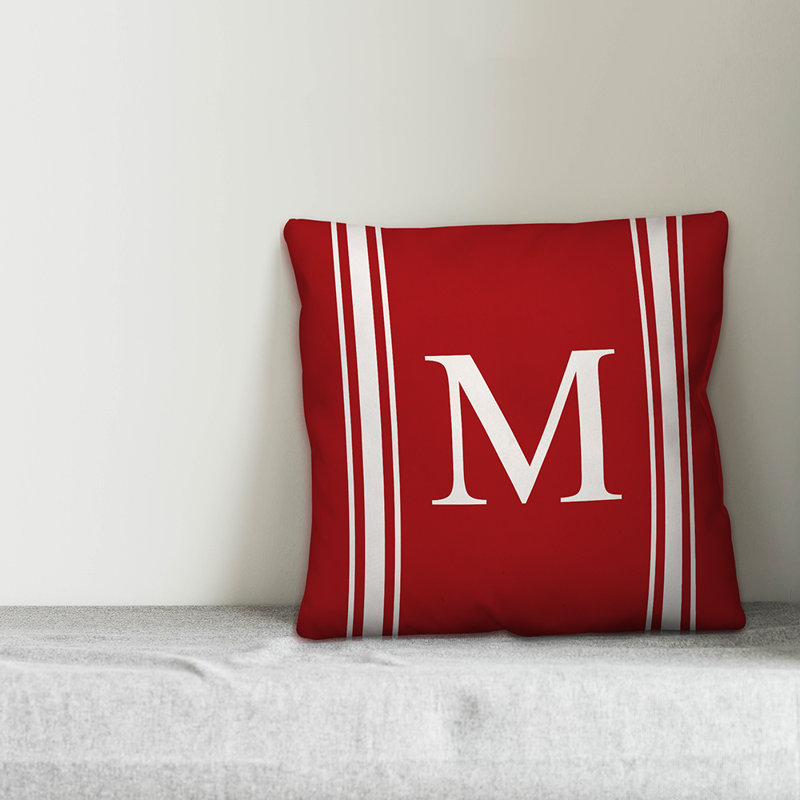 Striped Throw Pillow, M, Red