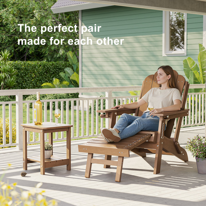 Petite table d'appoint pour l'extérieur, table de bout pour terrasse en plastique toutes saisons HiPS, table d'extérieur toutes saisons pour terrasse avec jardin et terrasse