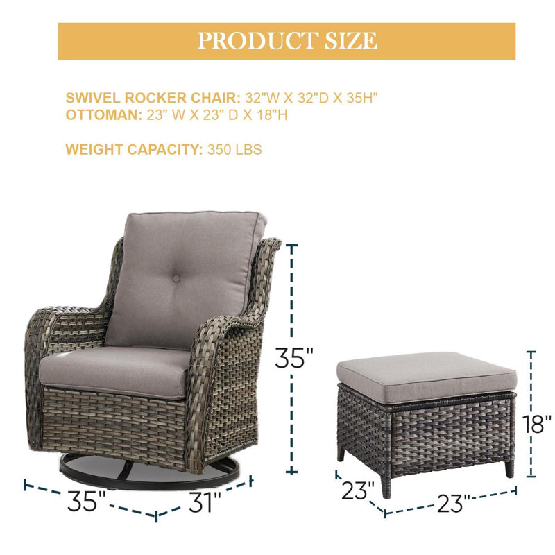 Chaise d'extérieur Elga, Gris, Gris