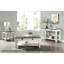 Table basse contemporaine contemporaine brun et blanc antique avec tablette de rangement à 2 tiroirs