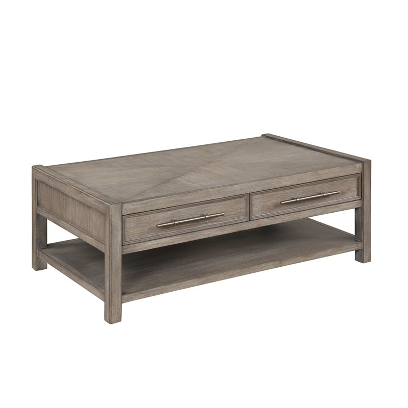 Table basse 50 po, aucun assemblage requis, finition chêne blanc