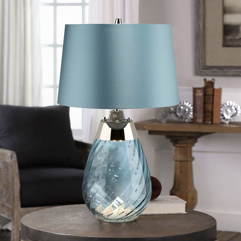 Morrisdale Glass Table Lamp, Blue, Blue