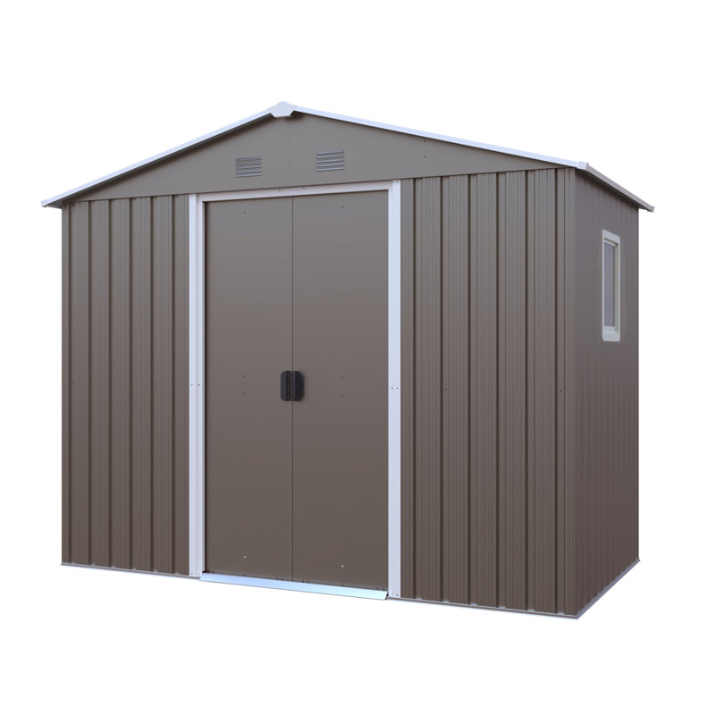 Remise de rangement extérieure en métal 8 pi x 4 pi avec fenêtre