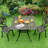 Edna Square Metal Outdoor Dining Table With Umbrella Hole , 35.4'' in. W 35.4'' in. D