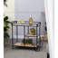 3 Chariot-bar 32,3 x 15,7 x 26,8 po avec support en métal noir et niveaux de bois