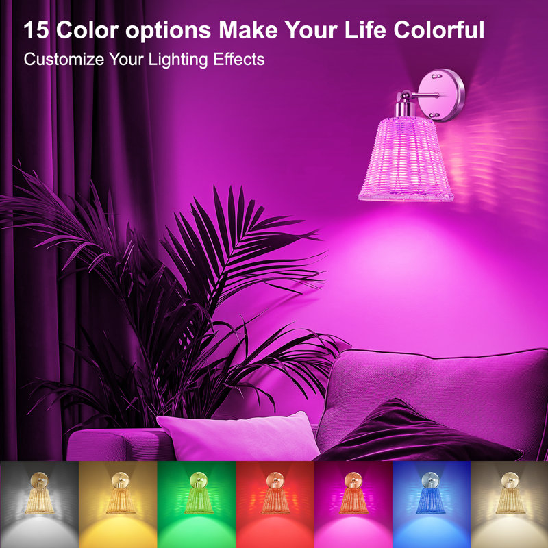 Applique murale rechargeable 15 lumières RVB RVB avec télécommande