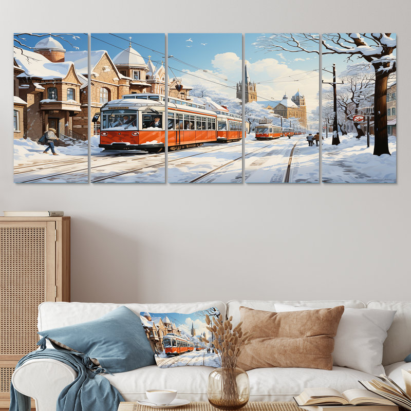 Toronto City In Winter II - Toronto, art mural 5 pièces, H 28 po x l 60 po