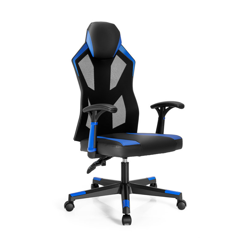 Inbox Zero Adjustable Padded Armrests and Reclining PC & Racing Game Chair