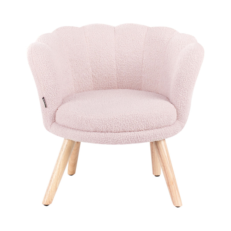 Kids Boucle Armchair Pastel HALBY, Pink