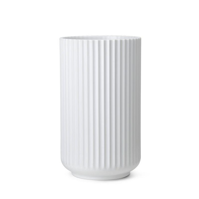 Handmade Glass Table Vase, White, 9.8" H x 5.9" W x 5.9" D