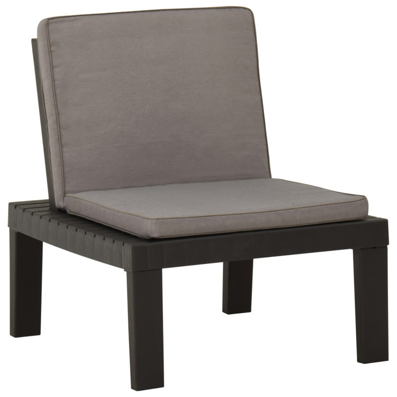 Chaise de patio avec coussins Rocelin, Anthracite