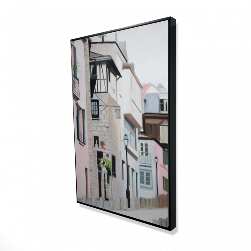 «Street in Montmartre Paris», art sur toile bâtiment exotique