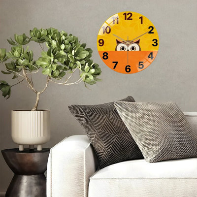 Horloge murale 12 po ronde en verre trempé avec mouvement à quartz silencieux