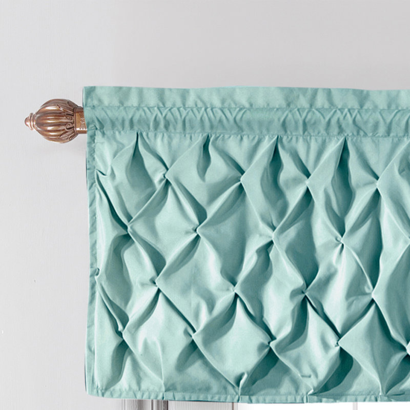 Modern Window Valance with Rod Pocket, Blue
