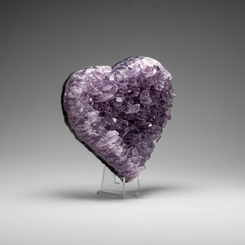 Genuine Amethyst Crystal Cluster Heart From Uruguay (366.9 Grams)