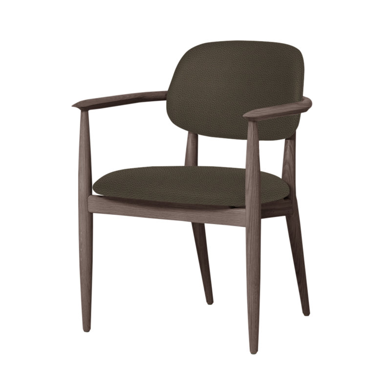 Chaise Slow de Space Copenhagen, Noyer à finition savonnée, Gris anthracite Bellagio 2 4502