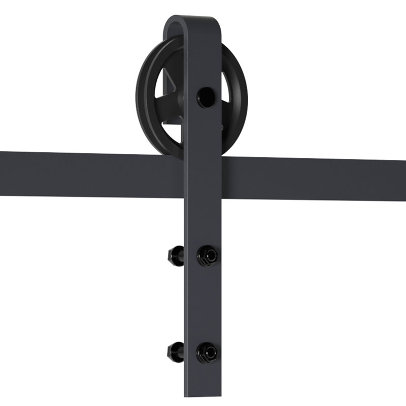 Matte Black Stainless Steel Single Door Barn Door Hardware Kit Standard Single
