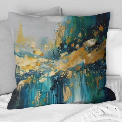 Coussin Golden Explosion Triangles IV - Abstract
