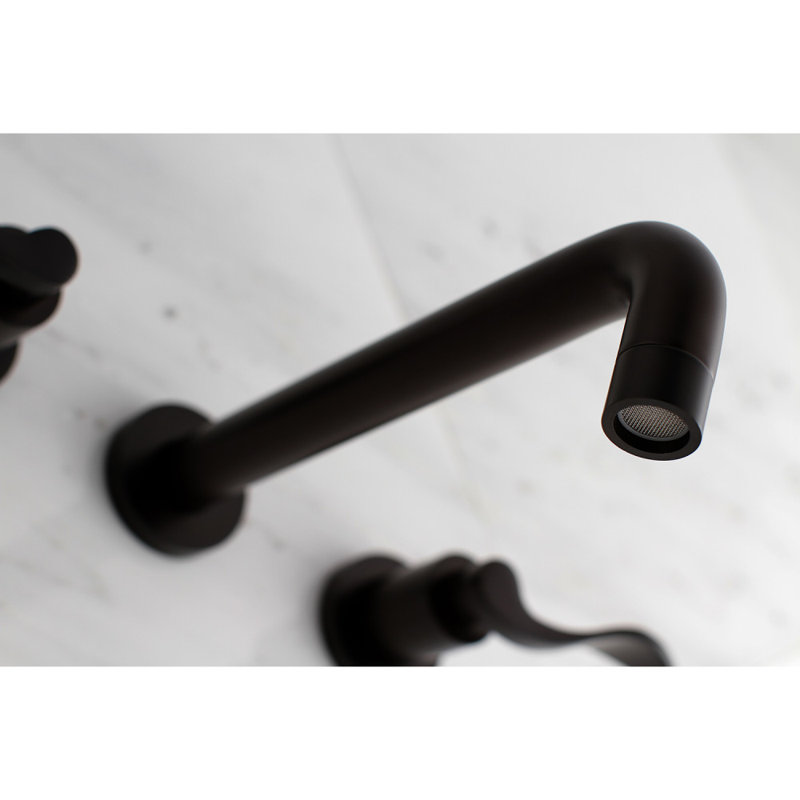 Kingston Brass NuWave Two-Handle 3-Hole Wall Mount Roman Tub Faucet, Oil Rubbed Bronze