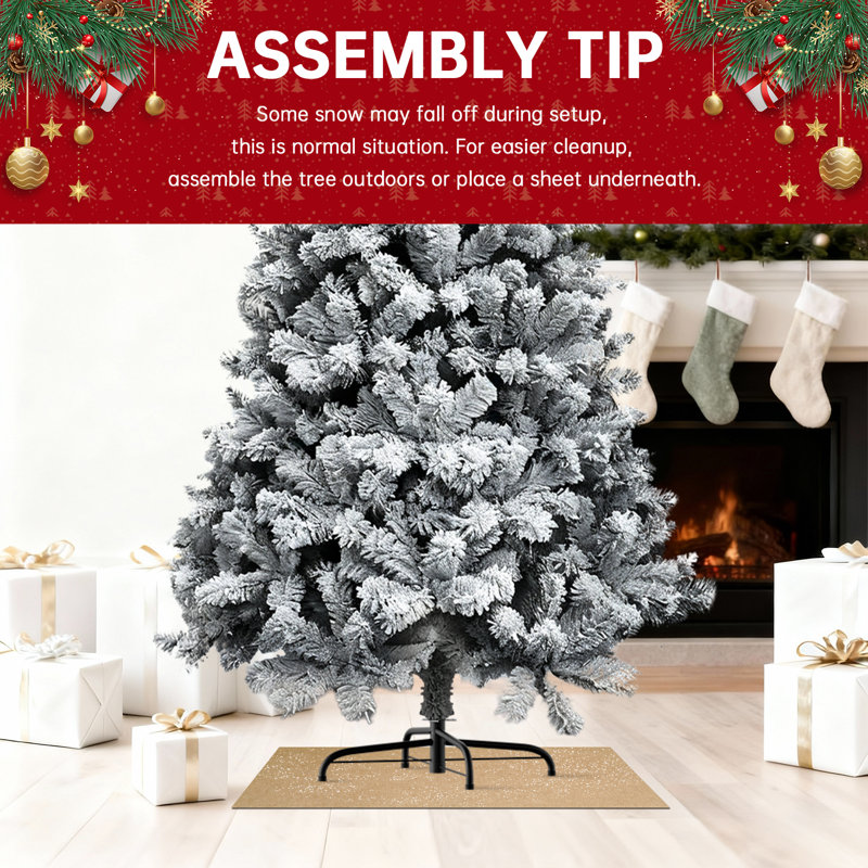 Flocked Artificial Christmas Tree, 200cm