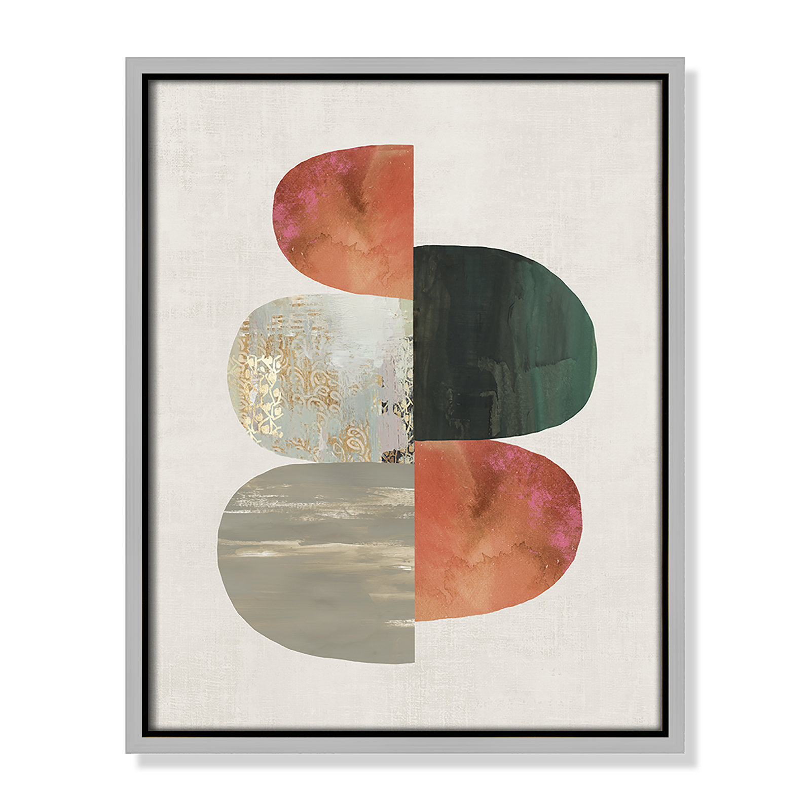 Westcreek "Evolving Energy II" Print by Tom Reeves, 15.5" H x 12.5" W, Framed Canvas, Silver