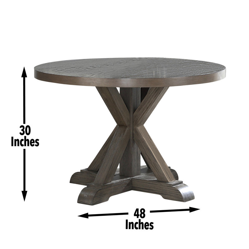 Table de salle à manger Nya, H 30 po x L 48 po x l 48 po, Gris délavé
