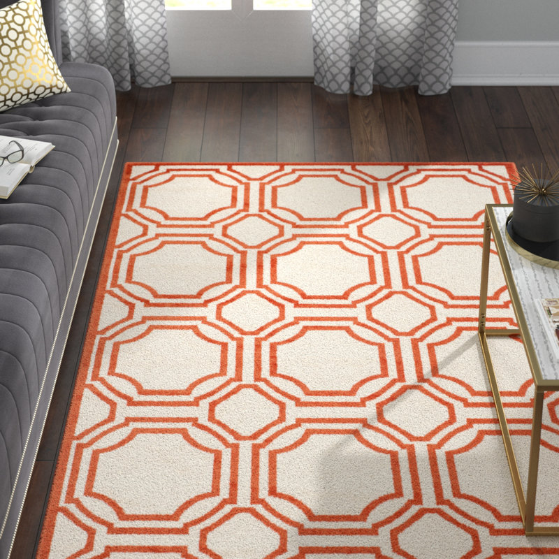 Tapis performance géométrique Amherst, Rectangle 5 pi 3 po x 8 pi