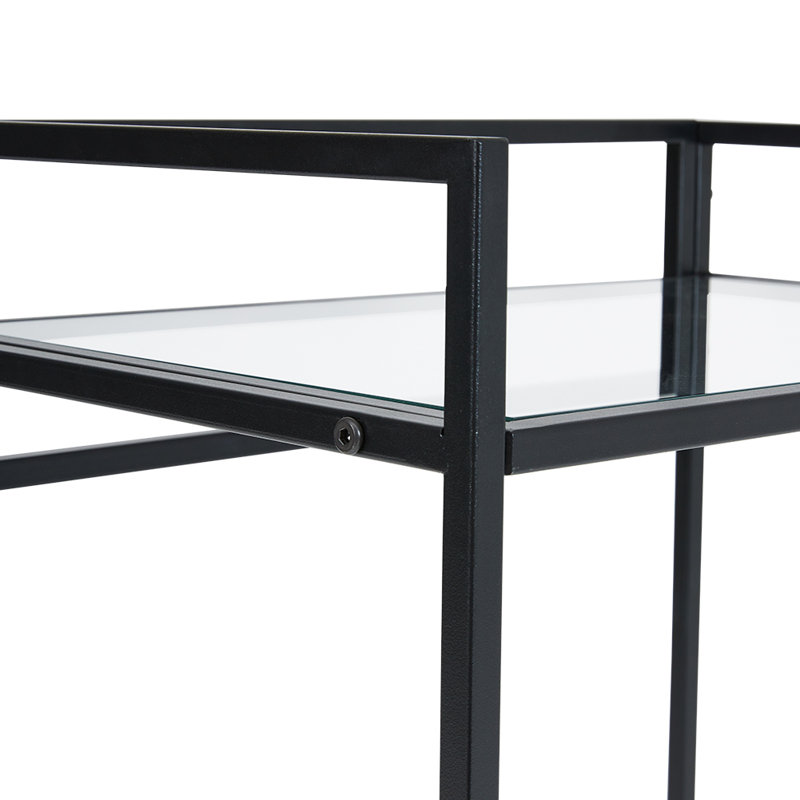 Micheleen Glass Top Sled End Table