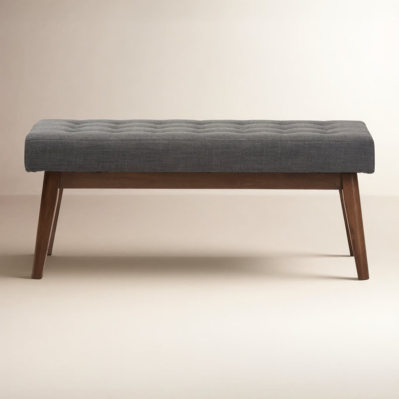 Harris 43" Upholstered Bench, Dark Gray