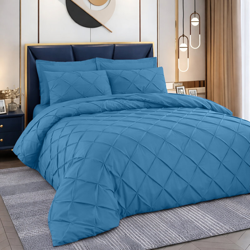 Luxurious Microfiber Pintuck Duvet Cover Set – Soft, Breathable & Wrinkle-Resistant Bedding for All-Season Comfort