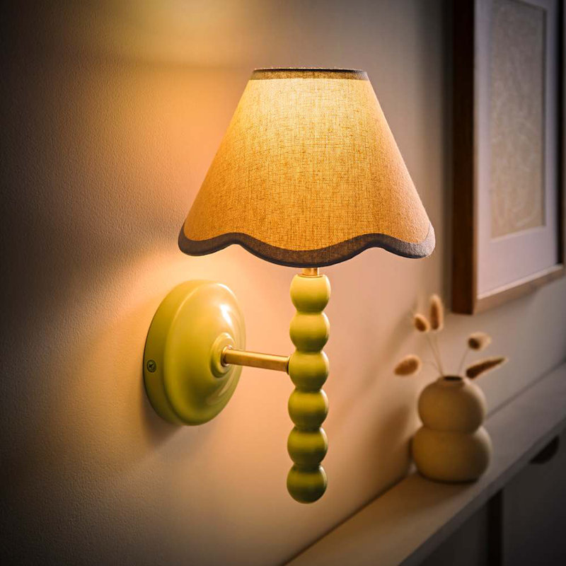 Alderic Manufactured Wood Armed Sconce, Blue, Green, Yes