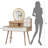 Makeup Vanity Desk With 3 Adjustable Lighted Mirror With Solid Wood Table Feet , Dressing Table Set With 4 Drawers And 3 Open Shelves  For Small Space Bedroom