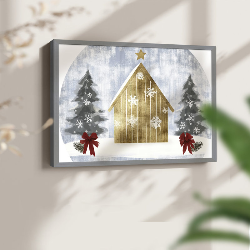 Chirstmas Art-CXXXIX -Framed Print - Restickable, H 8 po x l 10 po, Gris