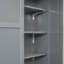 Lit mezzanine double avec garde-robe, bureau et tablettes-109937188