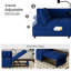 Chaise d'invité polyvalente en velours bleu - pliable, dossier réglable, 105 à 180 degrés, et lit de téléphone pliable, port à 3 angles-1326792874