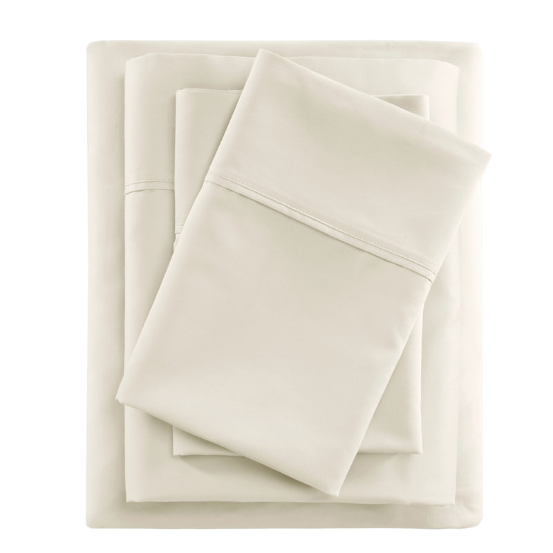 600 Thread Count Cotton Blend 4 Piece Sheet Set, Ivory, King