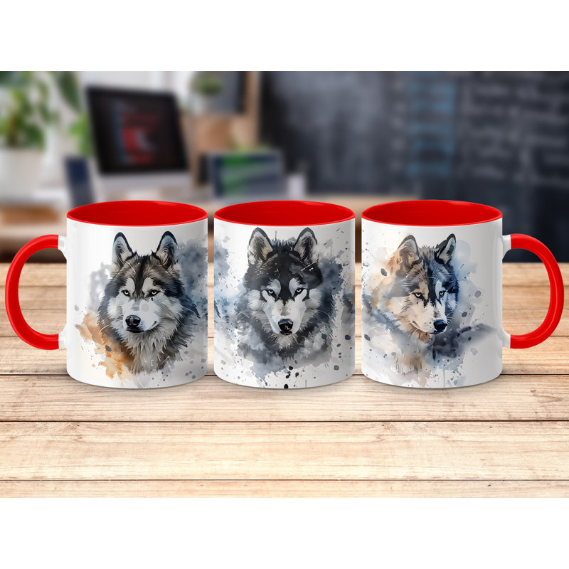Ceramic Coffee Mug, 2, Red