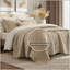 Ensemble de courtepointe 3 pièces en coton et lin, format King, 274 x 234 cm (108 x 92 pouces), avec 2 taies d'oreiller-135278206