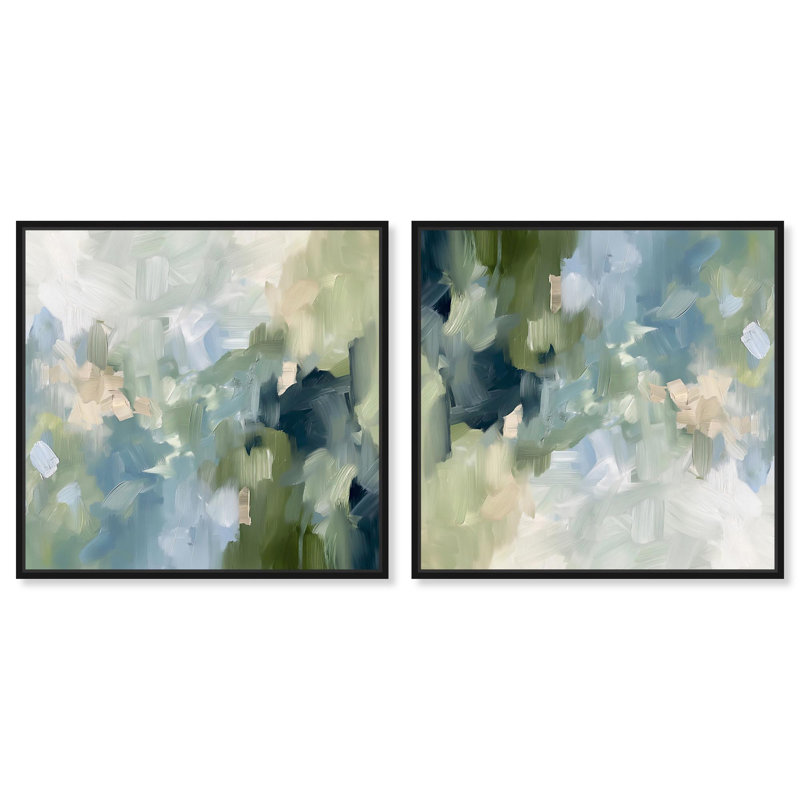 «Minted Brush Set Canvas» par Art Remedy, H 40 po x l 40 po, Toile tendue