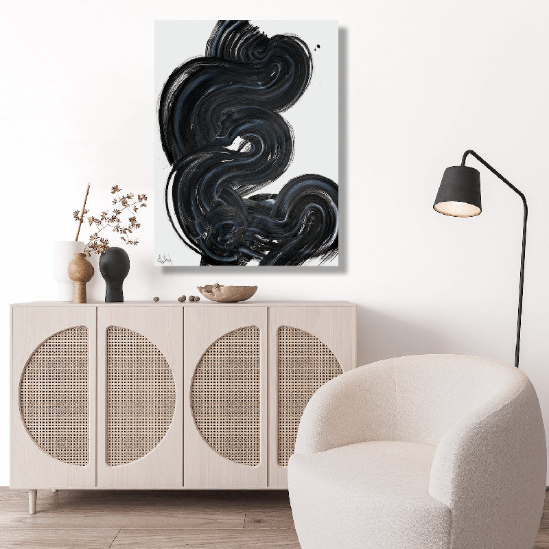 Current II On Giclee Canvas Hand Embellished Art, 40" H x 30" W x 1.5" D, Wrapped Canvas