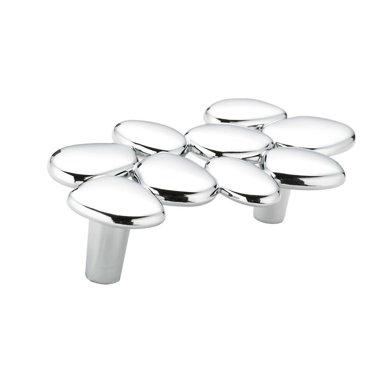 Poignée barre 2,5312 po Art Deco, Chrome