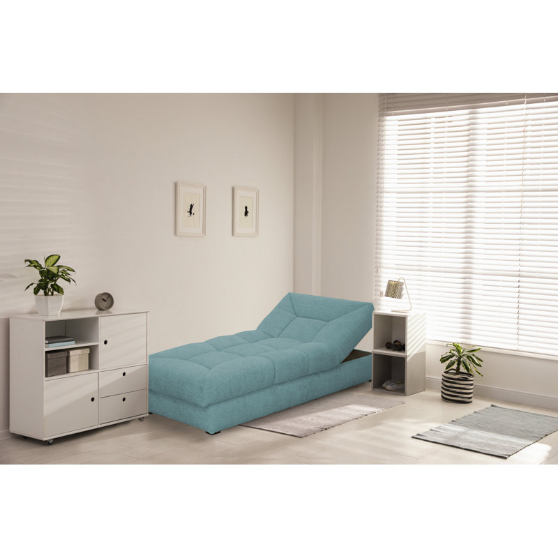 Upholstered Chaise Lounge, Teal