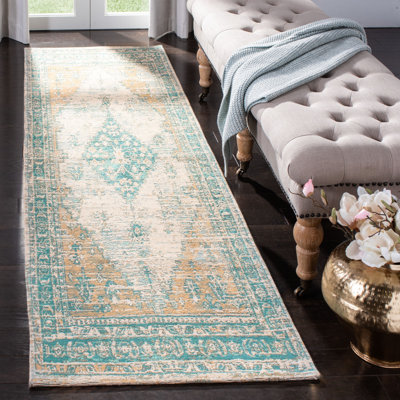 Gorlest Oriental Green/Beige/Yellow Area Rug