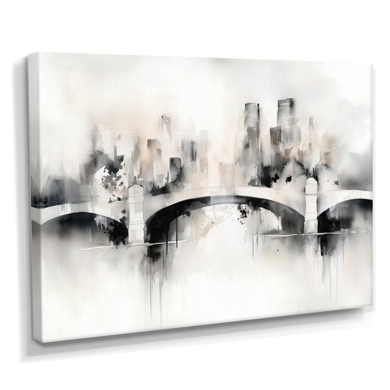 Charmant pont de la ville à Central Park II - Ponts, reproduction sur toile, H 12 po x l 20 po, Toile tendue