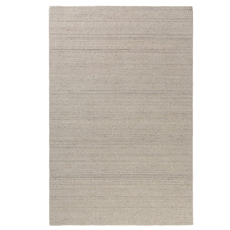 Modern Solid Hand-Made Hand-Woven Wool/Cotton Area Rug