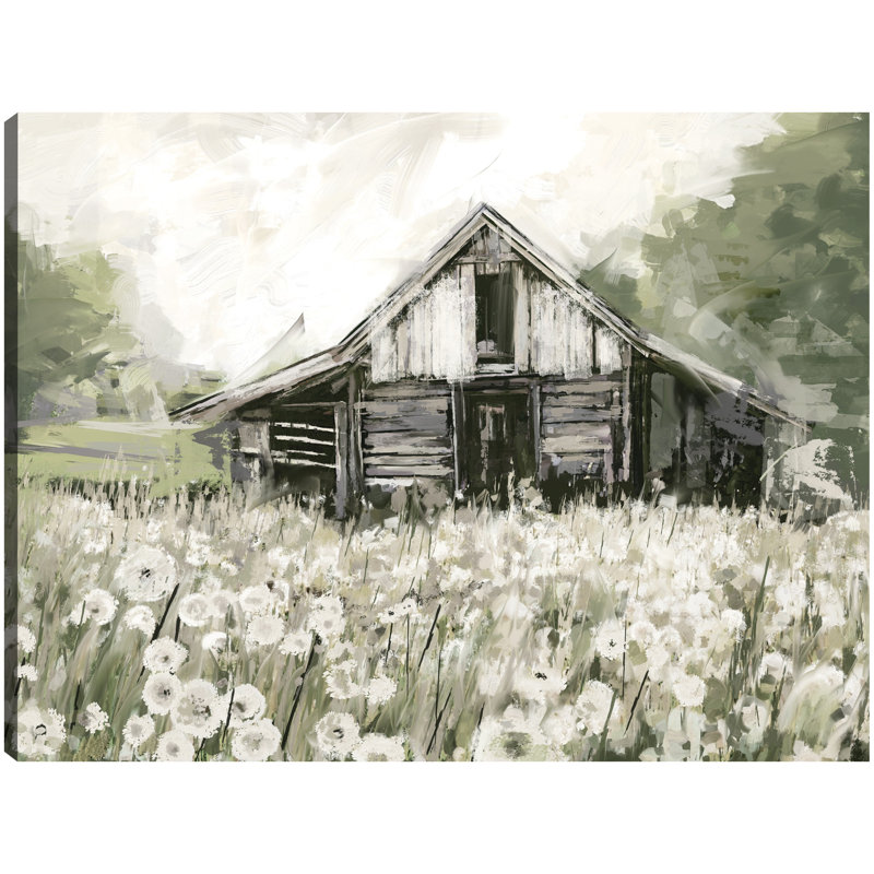 «Dandelion Barn» par Studio Arts, reproduction d'art sur toile, Toile tendue, H 30 po x l 40 po, Sans cadre